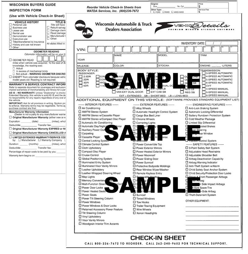 vehicle inspection sheet