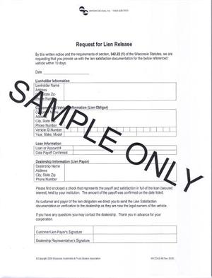 Where can you find a sample lien release?